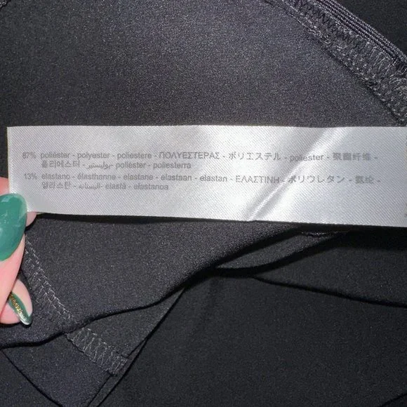 NWOT Zara Women's extra long high rise black slit flare leggings, Size S - Picture 12 of 12